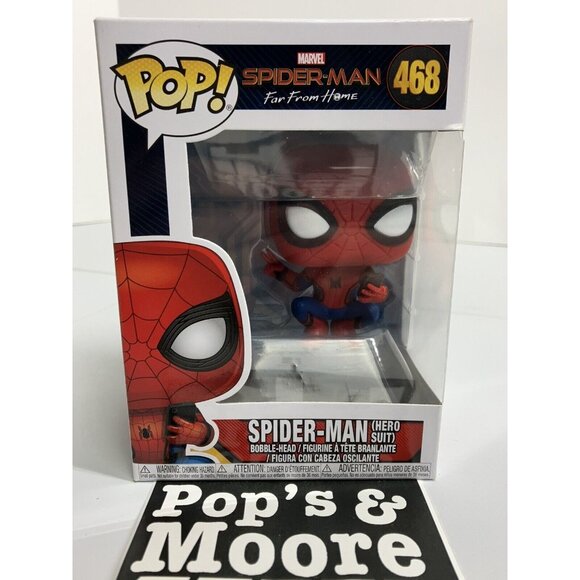 Funko Pop! Spider-Man Far From Home:Spider-Man Hero Suit 468 Figure W/Protector - Picture 2 of 13